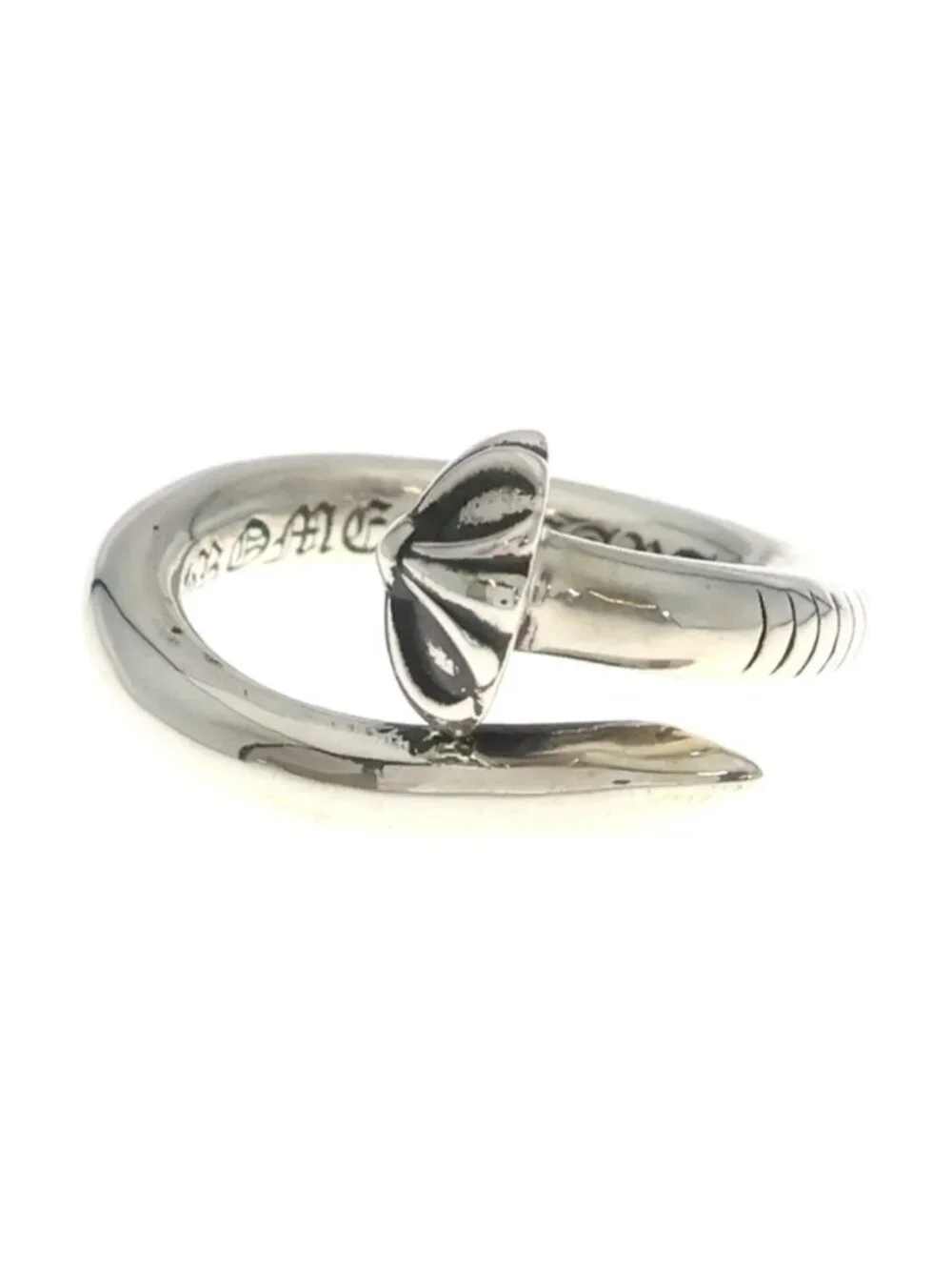 Chrome Hearts Nail Crsball Cross Ball Ring Silver